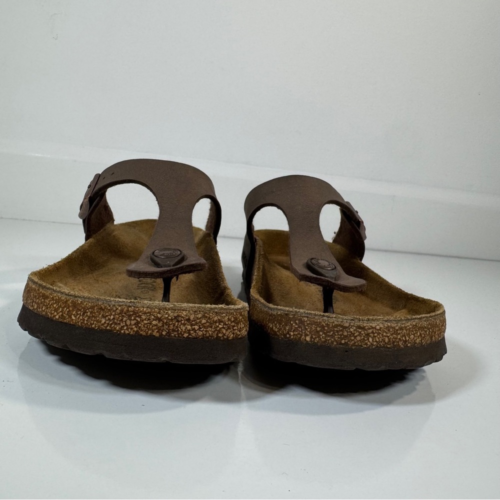 Birkenstock Women’s Gizeh Sandals Brown Vegan‎ Leather Size 38 - Picture 11 of 12
